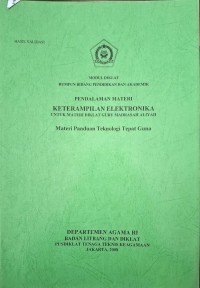 Pendalaman materi keterampilan elektronika guru MA